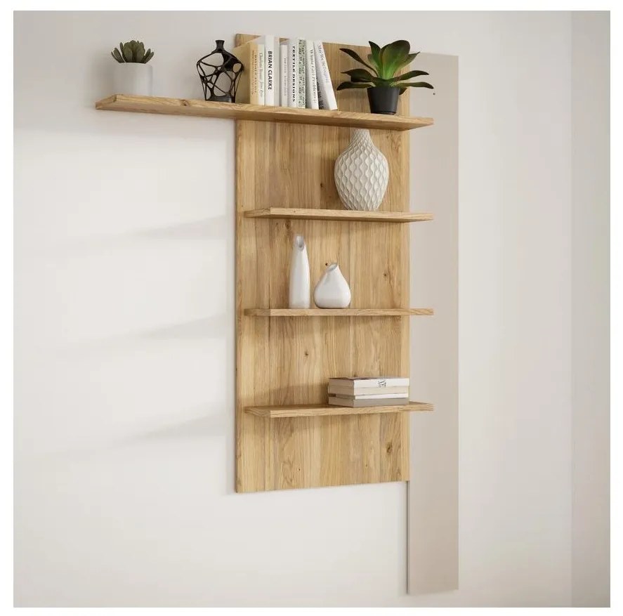 Poliță de perete INAR, stejar/bej