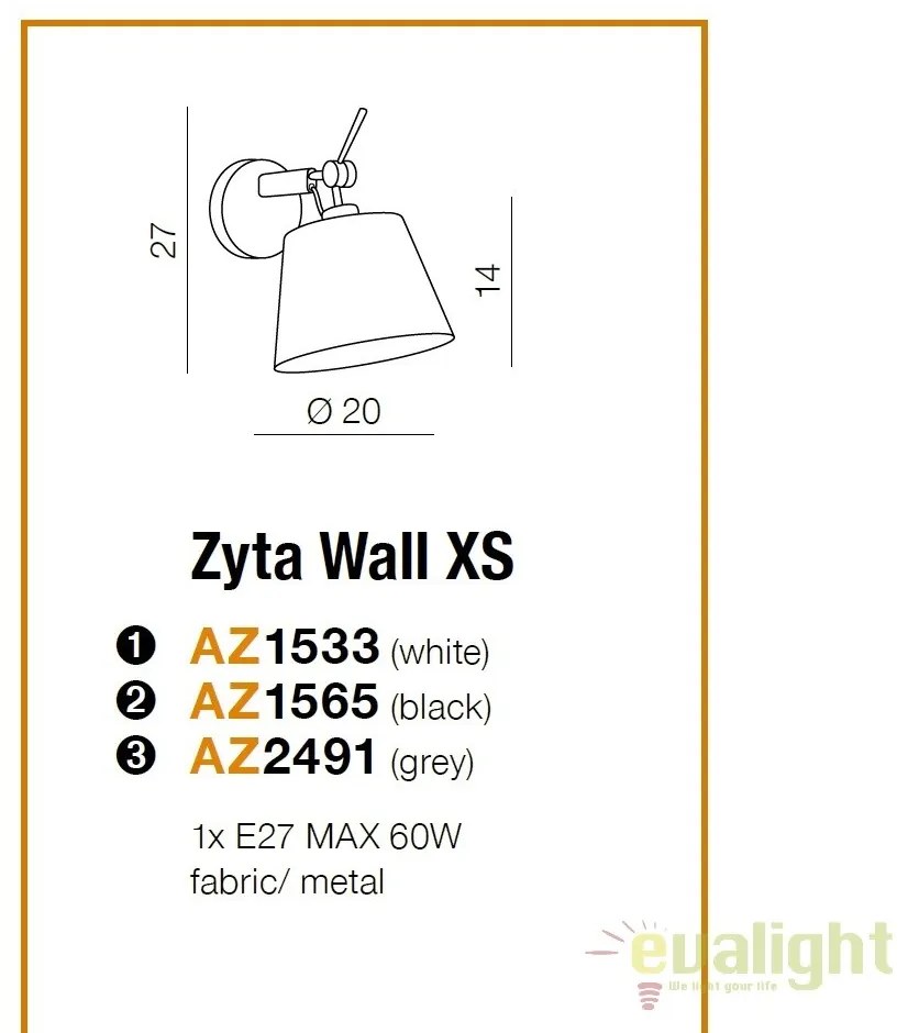Aplica directionabila design modern ZYTA XS neagra