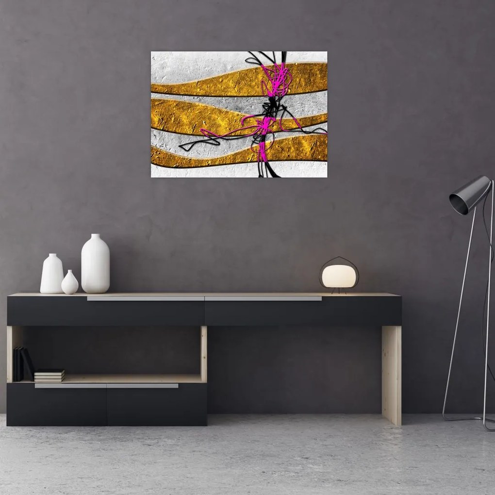 Tablou pe sticlă cu abstracție (70x50 cm)