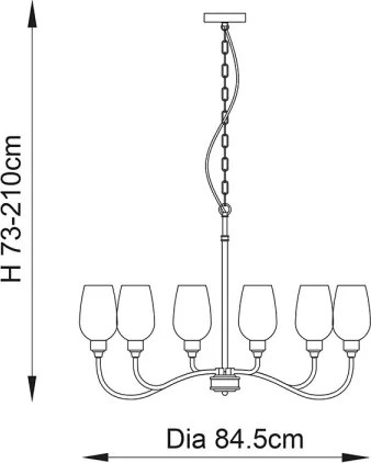 Endon 107791 - Candelabru pe lanț 6xE14/6W/230V alamă