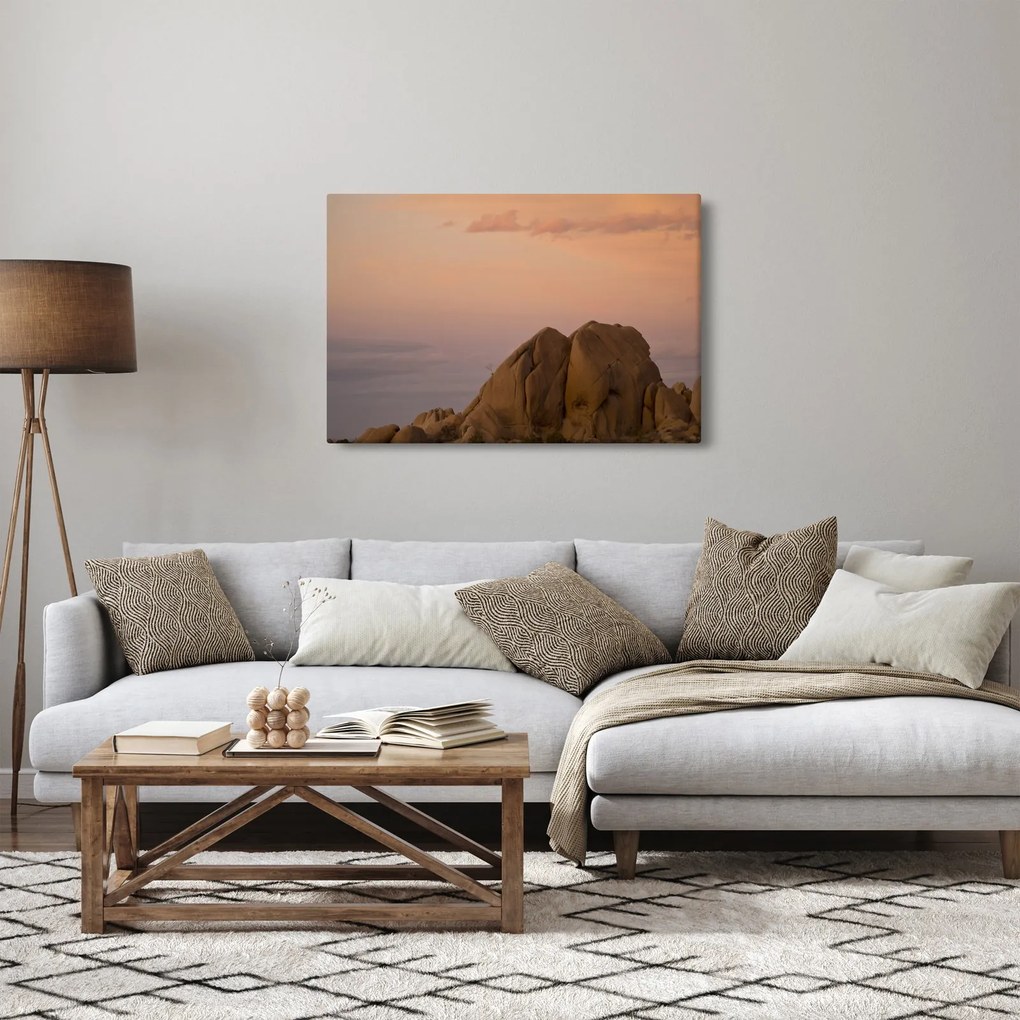 Tablou cuu apus de soare în stânci (90x60 cm)