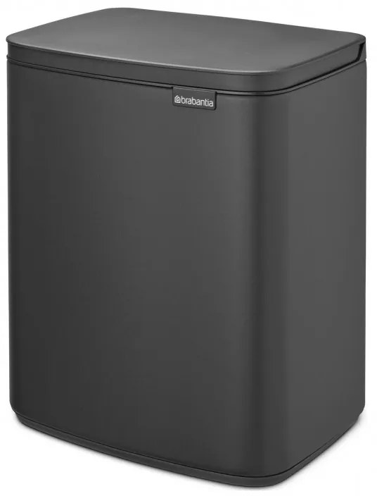 Cos de rufe Brabantia Bo Small 1006635, 12 L, Deschidere silentioasa si lina, Baza antiderapanta, Negru
