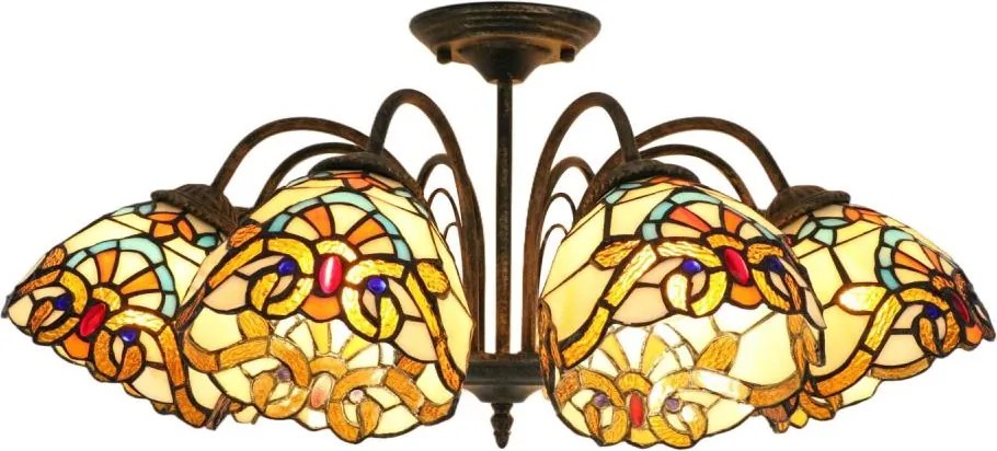 Brilagi - Lustră aplicată în stil Tiffany din vitralii MIRABELLA 3xE27/60W/230V Ø 60 cm