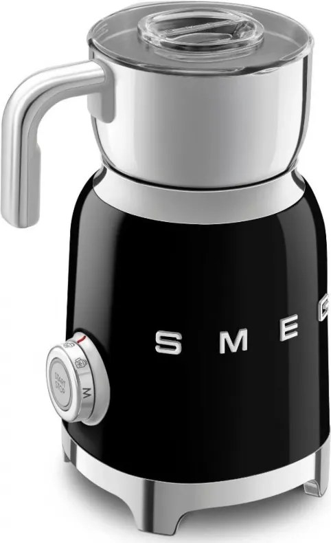 Aparat pentru spumarea laptelui Smeg MFF11BLEU, 500 W, 600 ml, 8 programe, Cana detasabila, Oprire automata, Negru