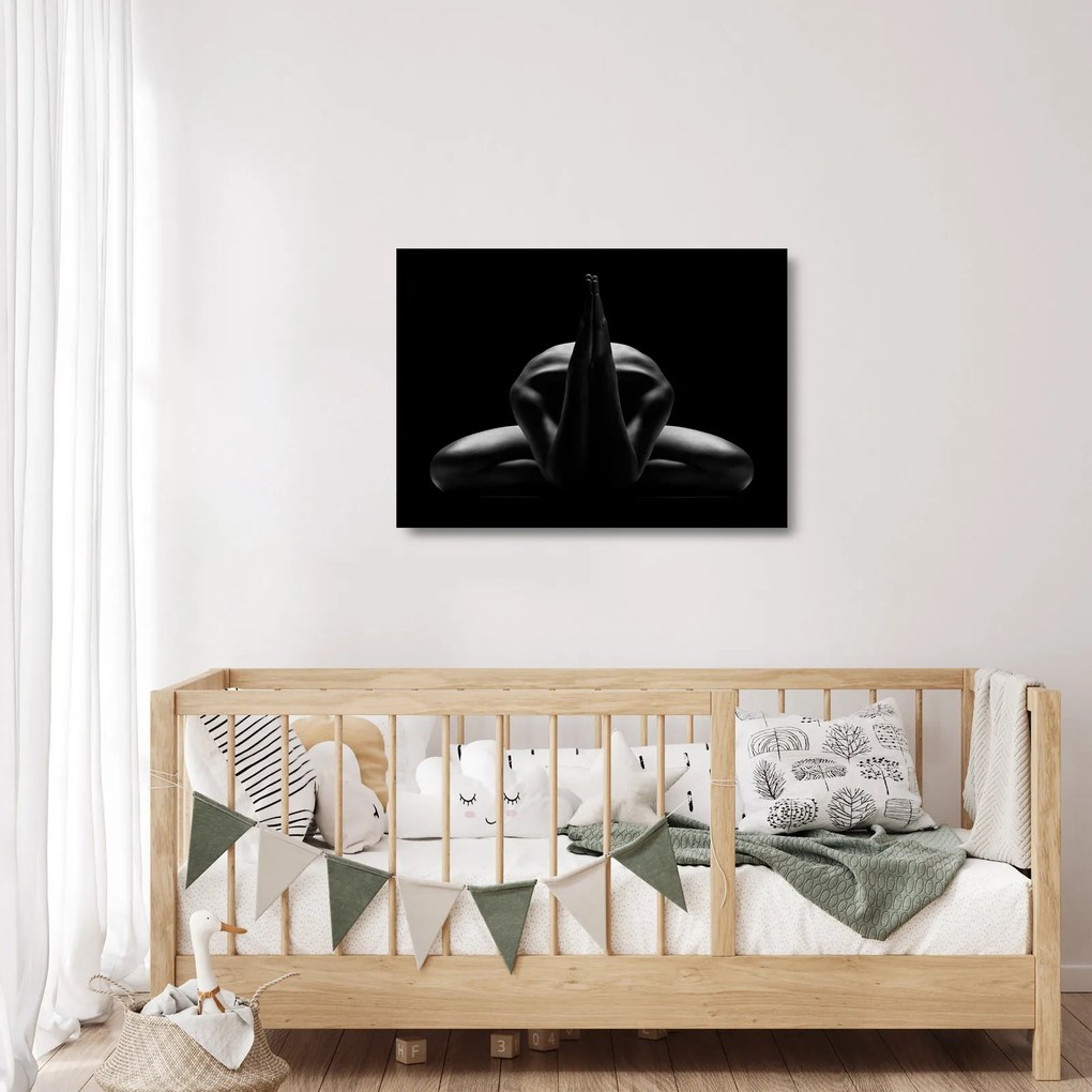 Tablou pe sticlă cu nud feminin (70x50 cm)