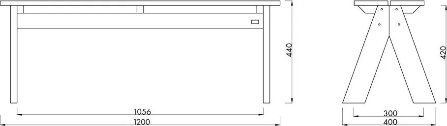 Bancă de grădină albastră din lemn masiv Navo – noo.ma