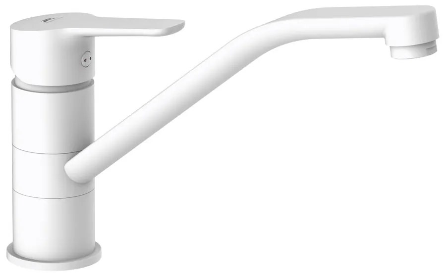 Baterie bucatarie monocomanda Rubineta Uno finisaj alb mat