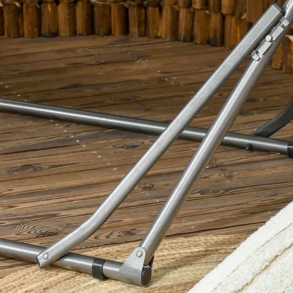 Outsunny Supporto con Amaca Autoportante Pieghevole in Cotone e Acciaio | Aosom Romania