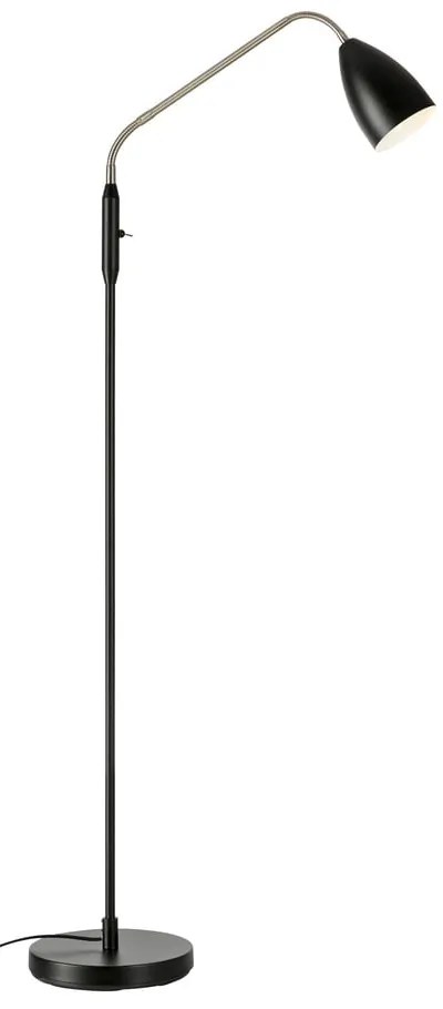 Lampadar negru LED cu intensitate reglabilă cu abajur din metal (înălțime 140 cm) Patro – Markslöjd