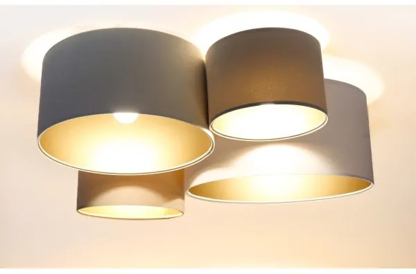 Plafonieră SPACE 4xE27/60W/230V bej/alb/auriu