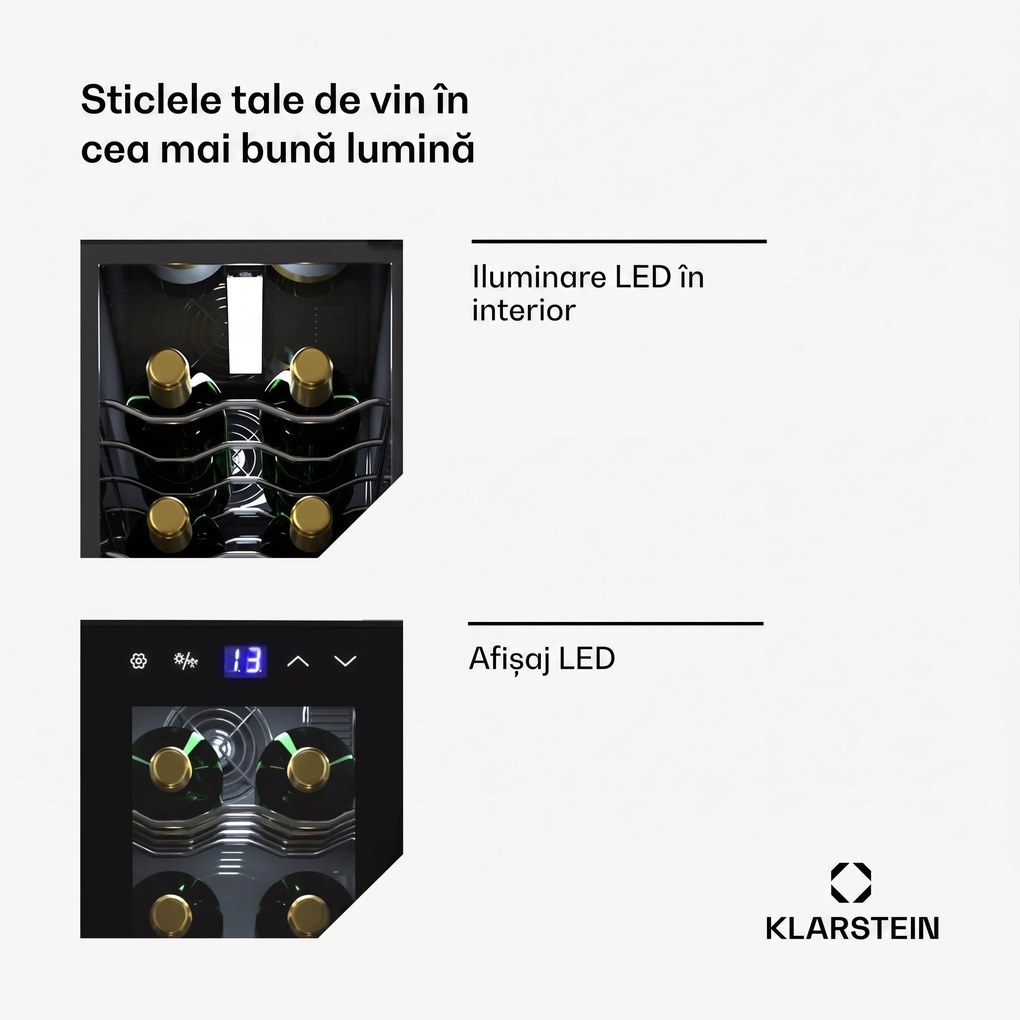 Klarstein Shiraz 14 Slim Uno frigider de vinuri 14 sticle 5 - 18 °C Touch-Control