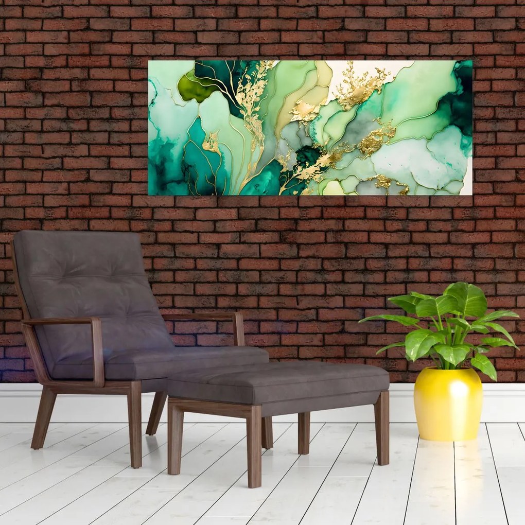 Tablou - Abstractizare verde (120x50 cm)