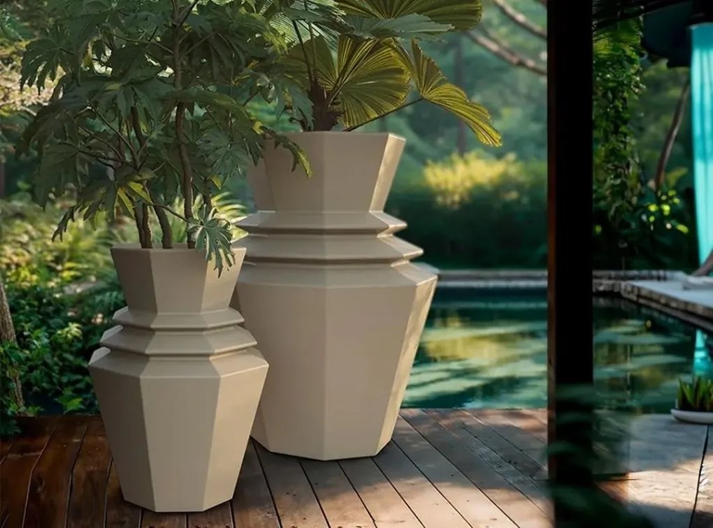 Ghiveci plante design decorativ modern exterior/interior ORIGAMI Hinoki 76x76x120cm