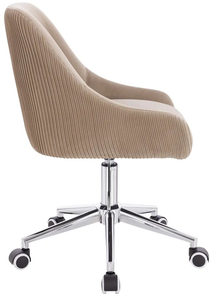 HR920K Scaun Latte din Catifea cu Bază Cromata