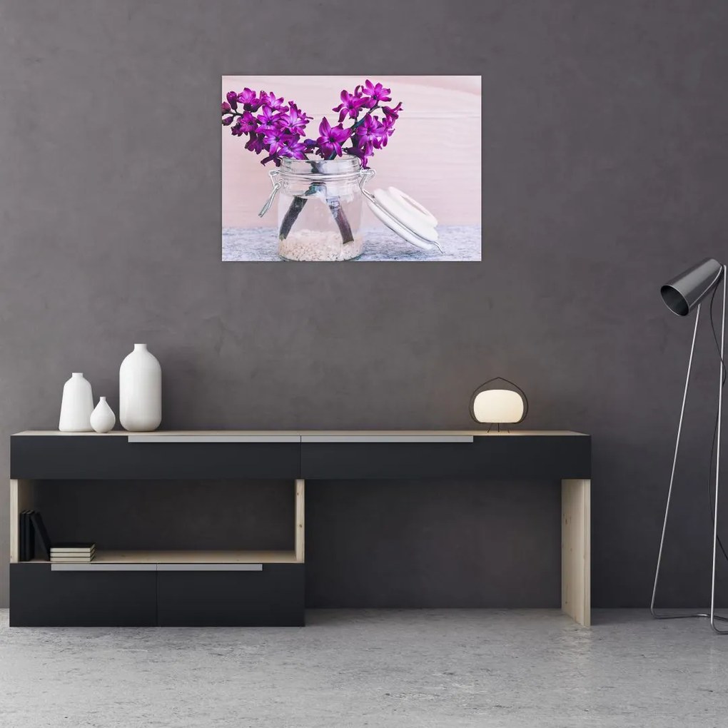 Tablou cu flori violete (70x50 cm)