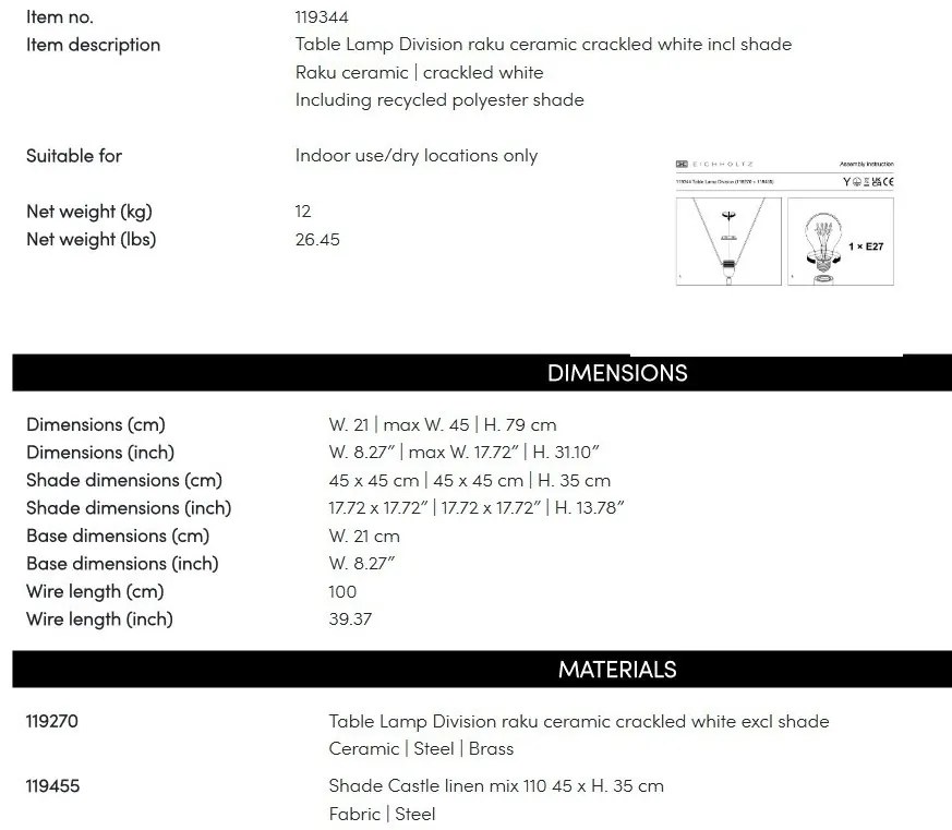 Lampa de masa LUX realizata manual din ceramica Division