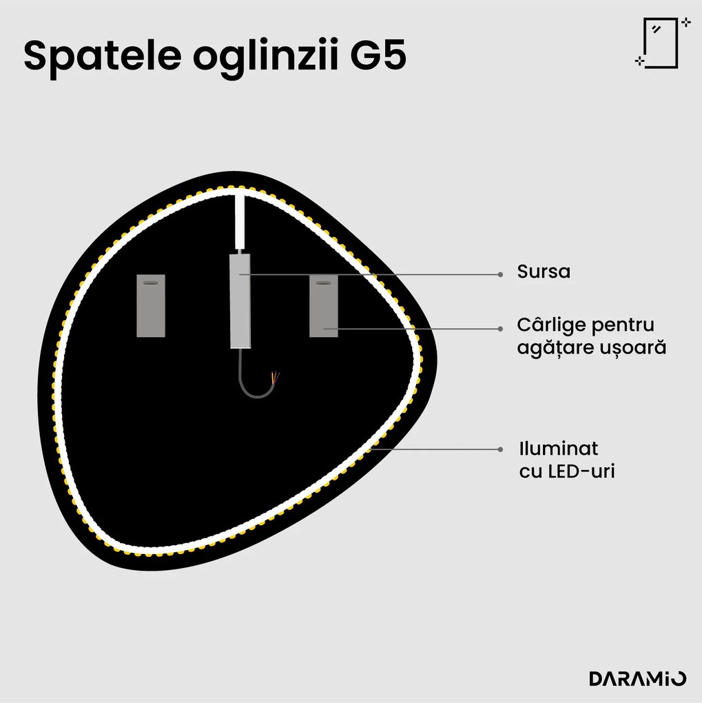 Oglindă atipică cu iluminare LED G5