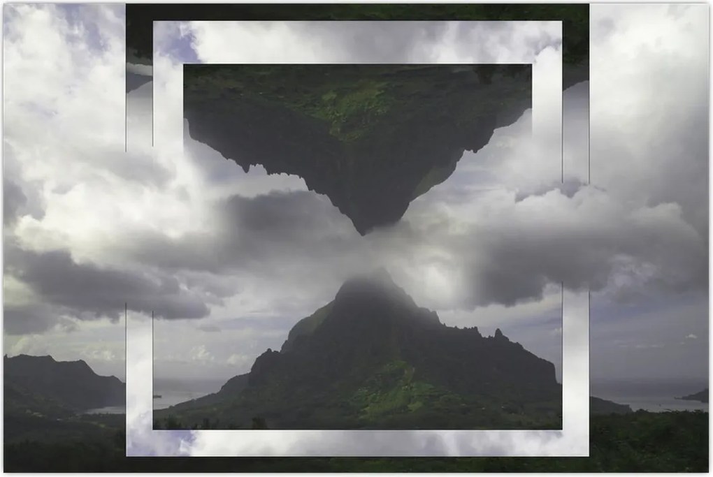 Tablou - Munții din Islanda, colaj geometric (90x60 cm)