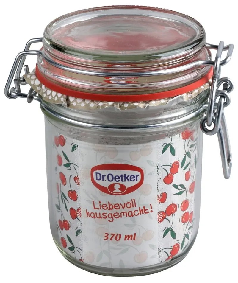 Borcan din sticlă cu închidere ermetică (clip) și garnitură Dr. Oetker Jar, 370 ml