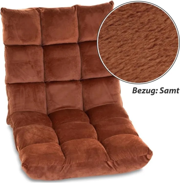 Fotoliu de podea extensibil, 60 x 52 x 53 cm, maro.