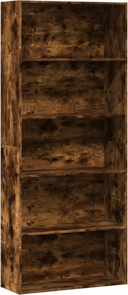 vidaXL Bibliotecă, stejar fumuriu, 80x30x189 cm, lemn prelucrat