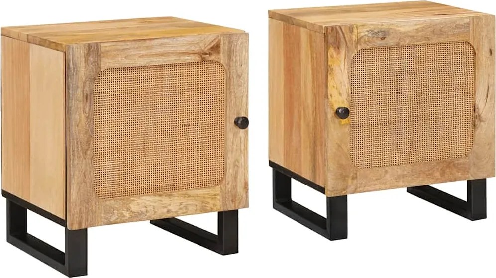vidaXL Dulap de noapte 2 pcs natural 40 x 33 x 46 cm