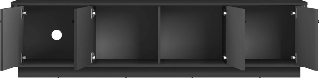 Comodă TV Vesper 4D 187 cm - negru / mânere negre