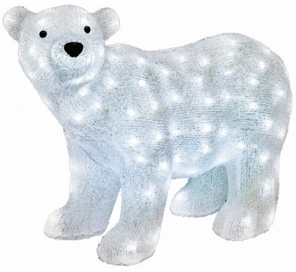 Figurina craciun urs polar  acril  120 led-uri alb rece  ip44  58x42 cm