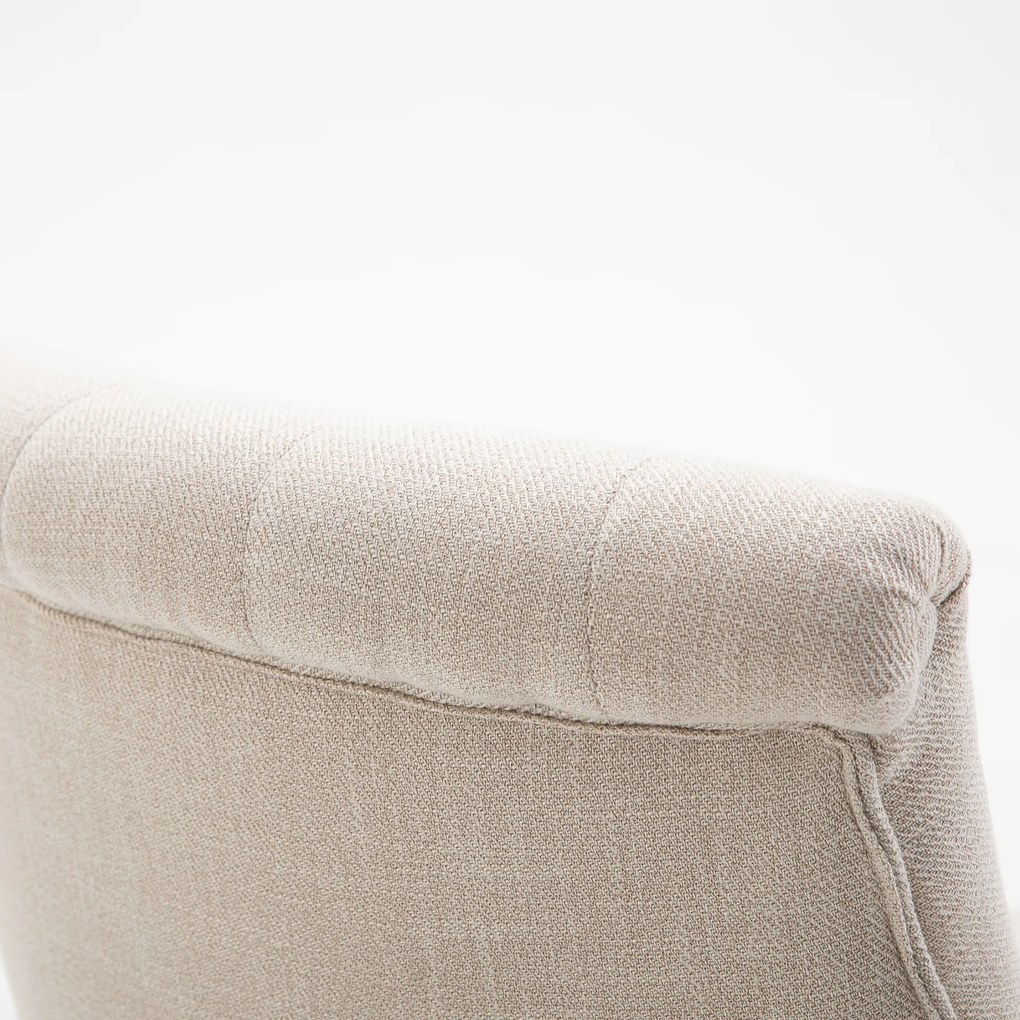 HOMCOM Fotoliu moale cu perna pentru spate, pentru citit si odihna, material textil in aspect de in, 52,5 x 69 x 77 cm, Alb crem | Aosom Romania