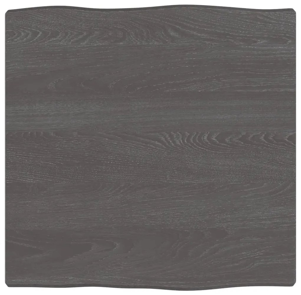363992 vidaXL Blat masă, 40x40x2 cm, maro, lemn stejar tratat contur organic