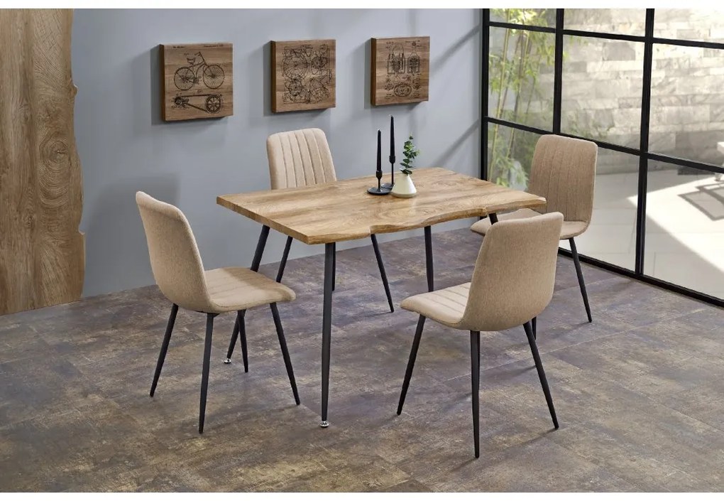 Masa dining Lemn Natural / Negru, IBSEN 120X80