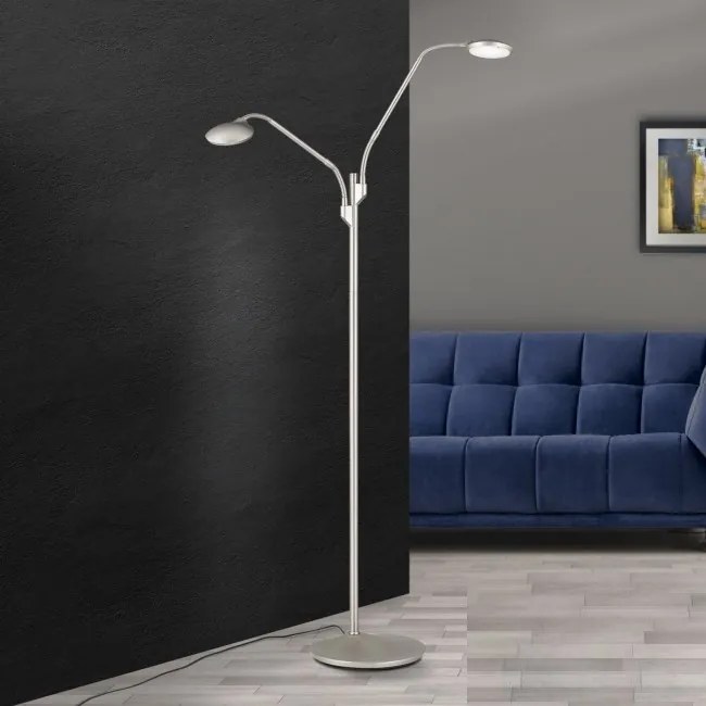 Lampadar LED dimabil stil modern Cobra satin chrome