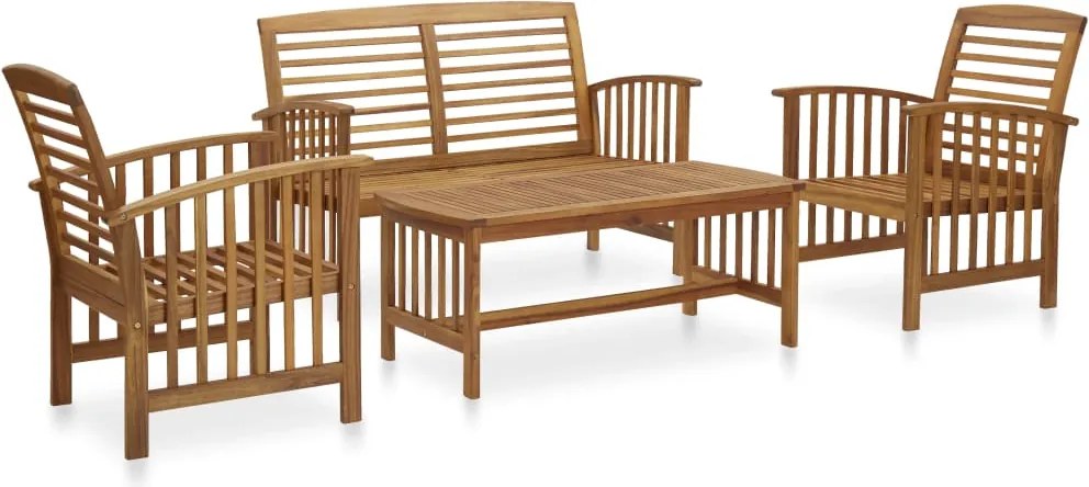 vidaXL Set mobilier de grădină, 4 piese, lemn masiv de acacia