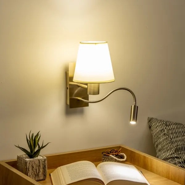 Lampă LED de perete Brilagi NUBILA 1xE27/25W/230V + LED/3W alamă/crem