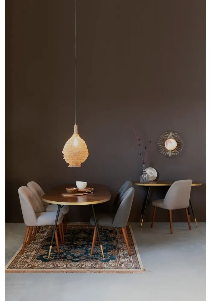 Masă de dining cu blat cu aspect de lemn de frasin 90x180 cm Denise – White Label