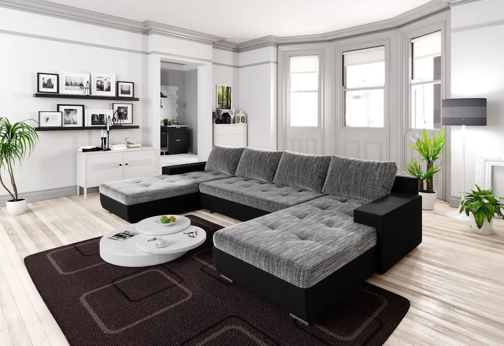 Expedo Colțar extensibil ALEXIE U, 322x183, Kornet 02/Dolaro 8 negru