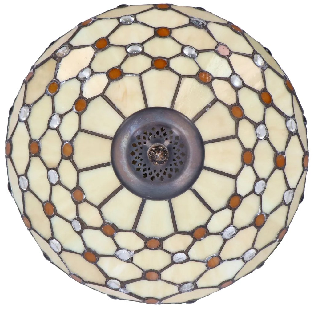 Lampa de masa Tiffany Cream h 45 cm, abajur 30 cm