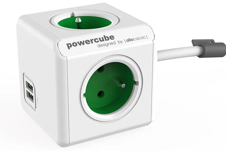 Prelungitor PowerCube Extended USB verde