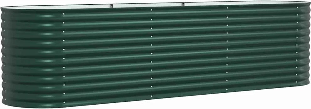 vidaXL Pat ridicat Verde 320 x 80 x 81 cm Oțel