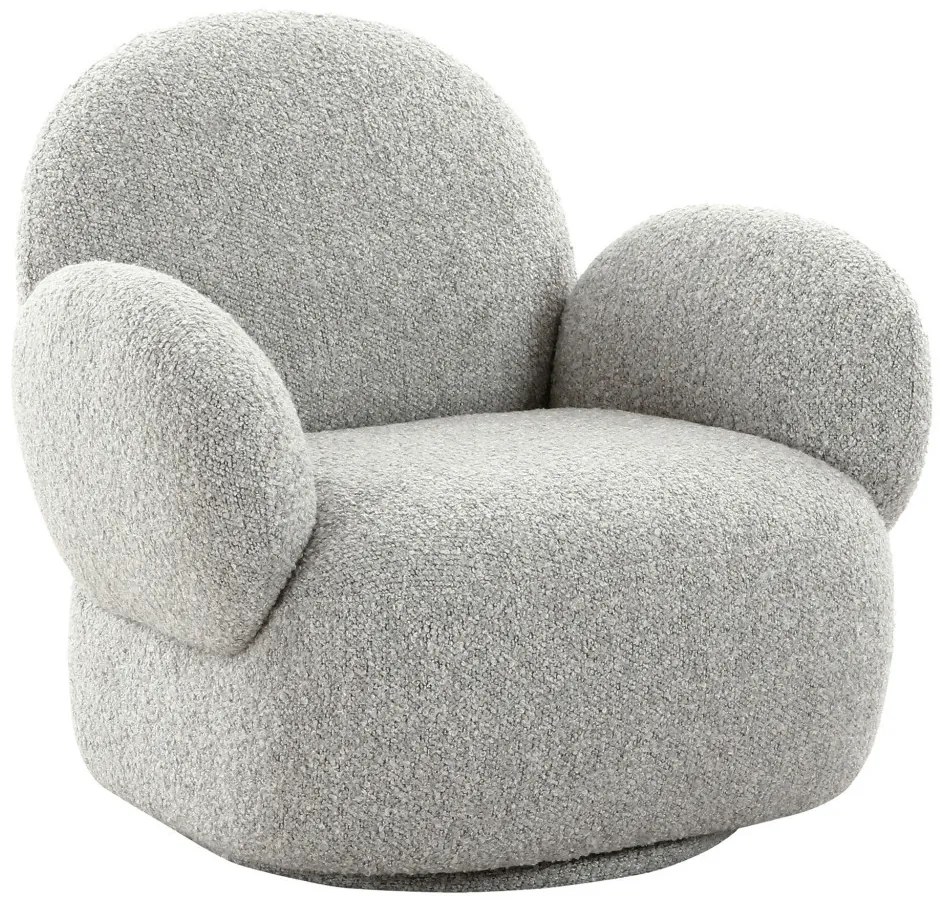 Fotoliu Messina cu rotire, bouclé, gri deschis
