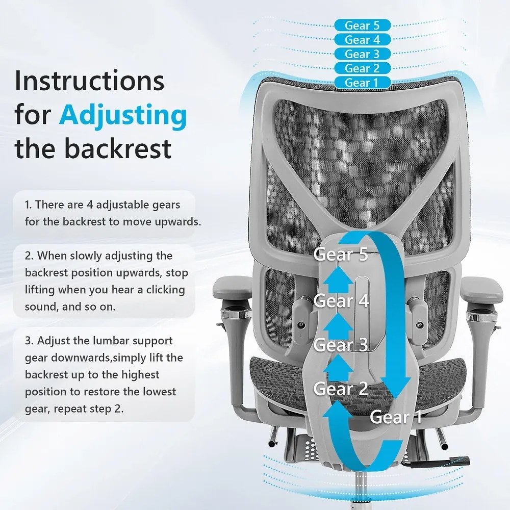 ErgoPro X866 Scaun ergonomic, Sezut Translatie, cotiere 6D, Tetiera 3D, Spătar reglabil pe 5 trepte, Suport lombar 3-Zone, Suport picioare, Baza Metalica, Full Mesh, Gri