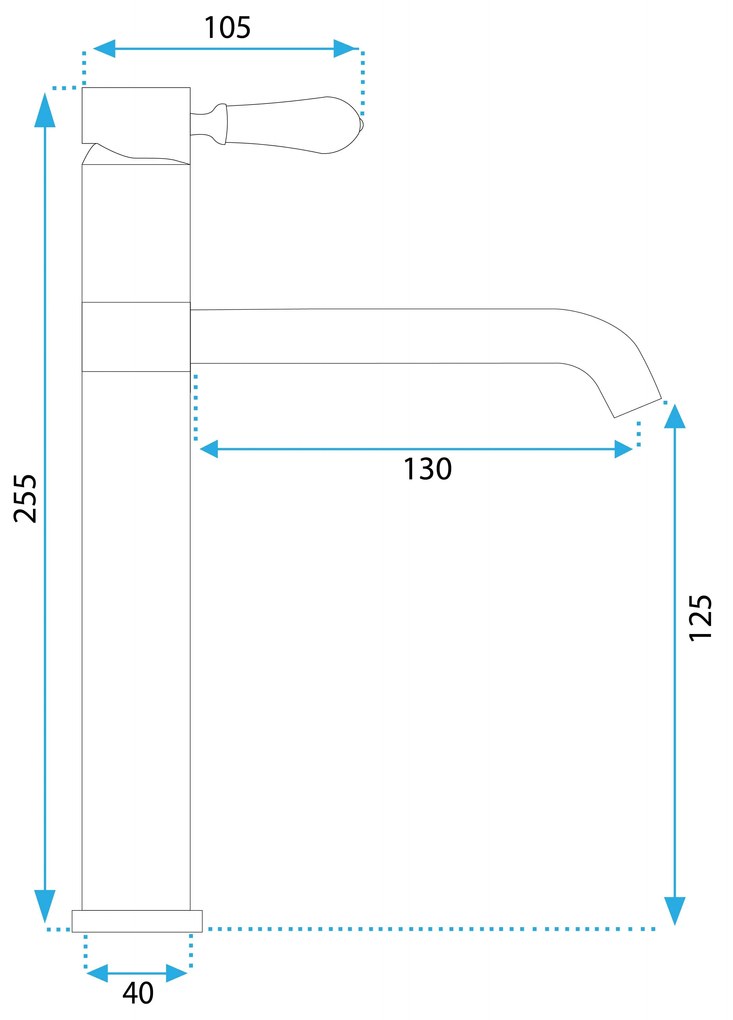 Baterie pentru baie Rea Serra Brush Gold low