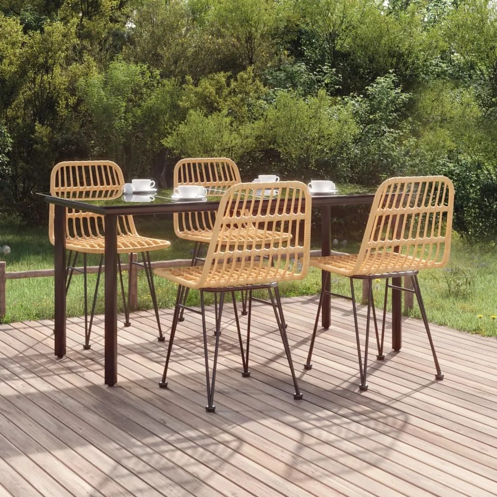 vidaXL Set mobilier de grădină, 5 piese, poliratan