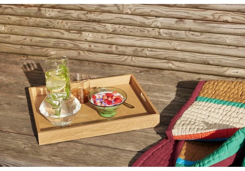 Tavă de servit de servire din lemn 35x45 cm Structure – Hübsch