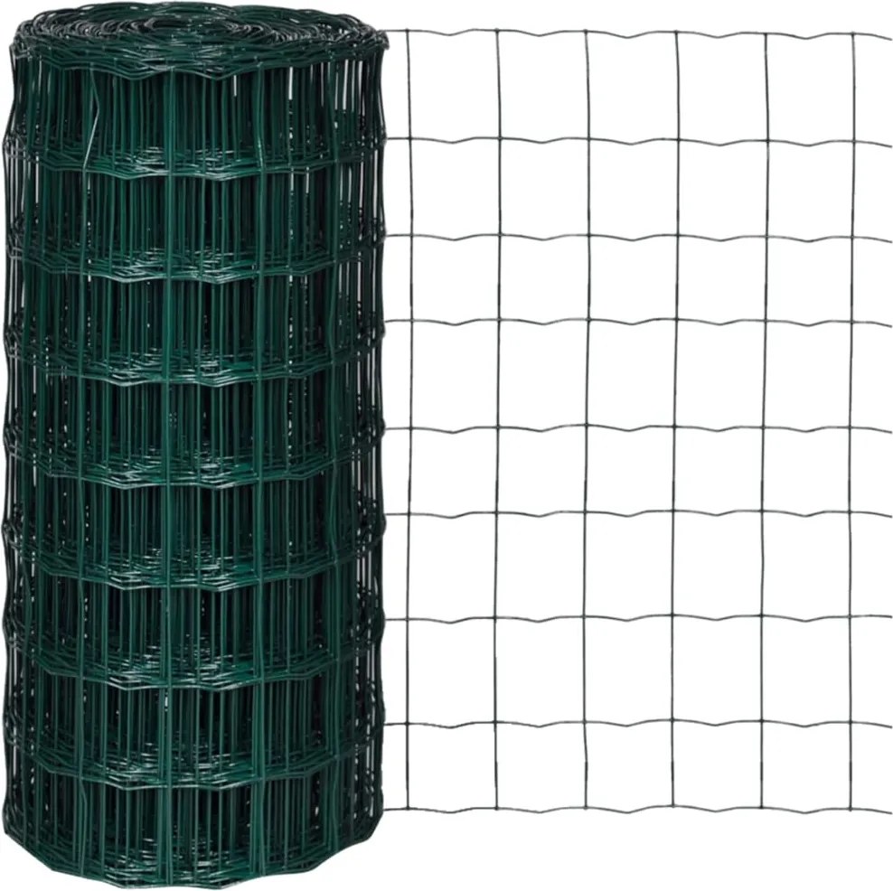 vidaXL Euro gard, verde, 25 x 0,8 m, oțel