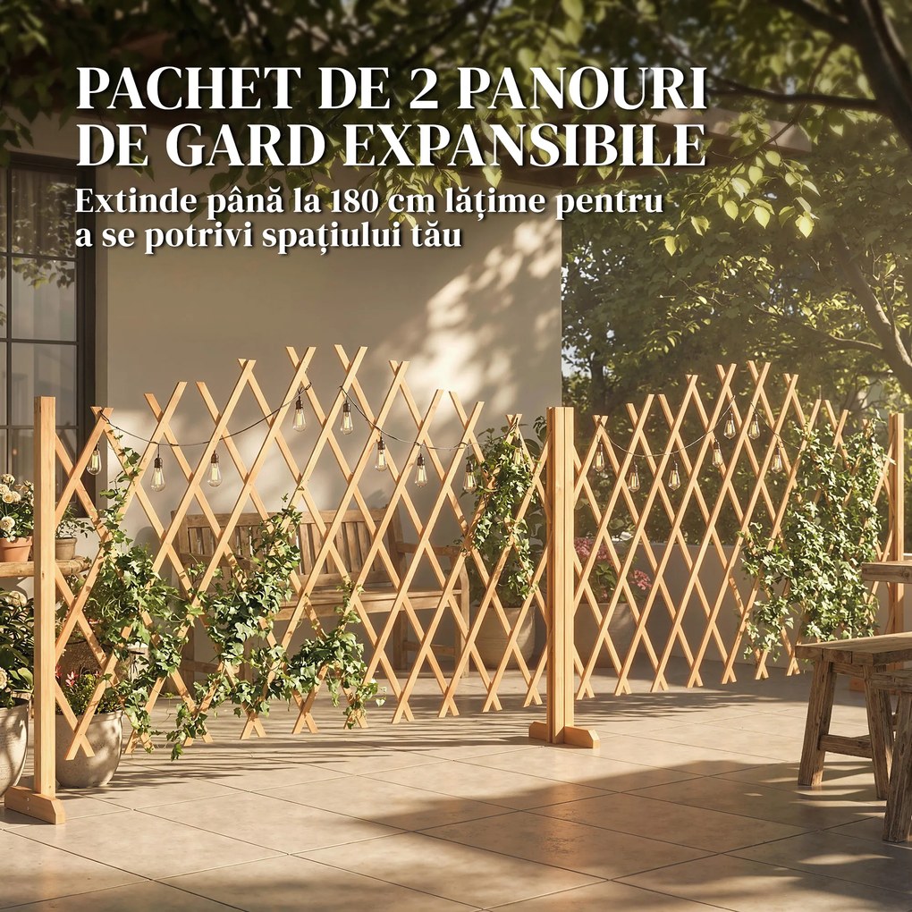 Outsunny Gard extensibil grilaj armonică separator grădină | Aosom Romania