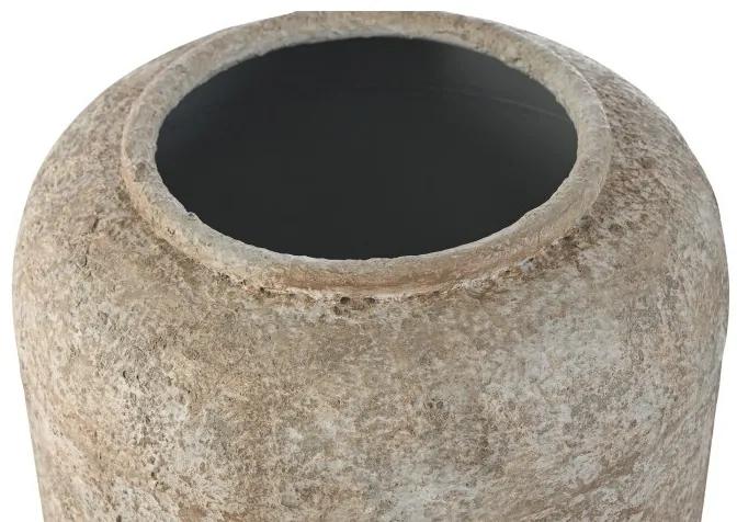 Vaza Prime din metal antichizat crem 23.5x30 cm