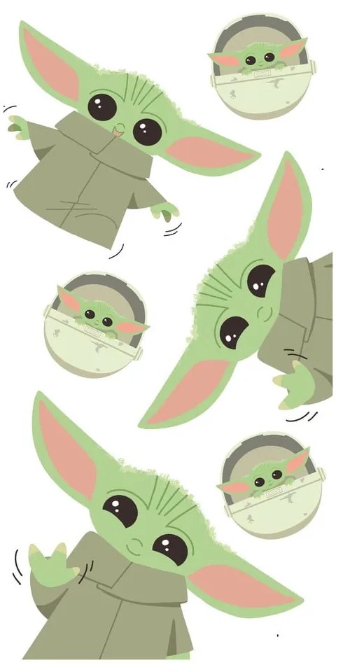 Prosop pentru copii din bumbac 70x140 cm Star Wars Baby Yoda – Jerry Fabrics