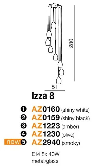 Lustra moderna Izza 8 fumurie ZZ AZ2940