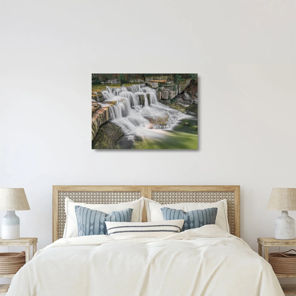 Tablou pe sticlă cu cascade (70x50 cm)